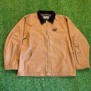 CAT Men's Brown Work Jacket with Black Corduroy Collar north end size XL